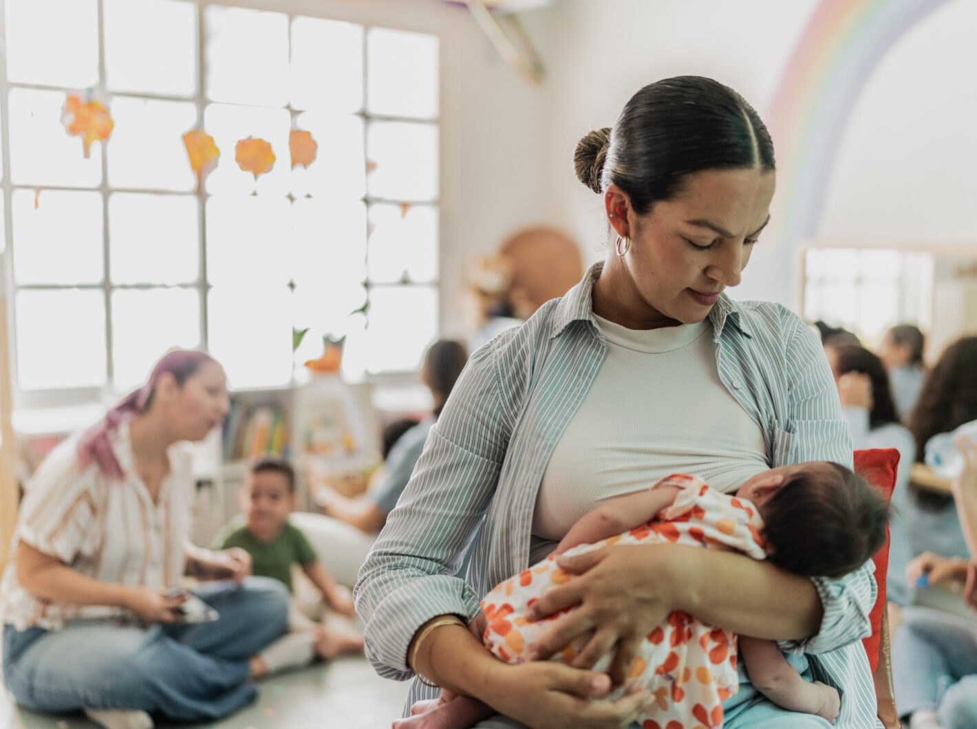 Photo of a woman breastfeeding a baby
